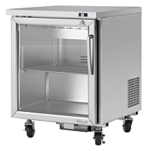 Turbo Air PUR-28-G-N-L Pro Series 27" Left-Hinged Glass Door Undercounter Refrigerator - 7 Cu. Ft.