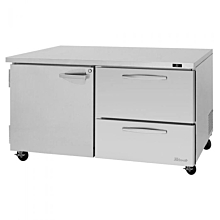 Turbo Air PUR-60-D2L-N Pro Series 60" Left-Hinged Door & 2 Right Drawer Undercounter Refrigerator - 16 Cu. Ft.