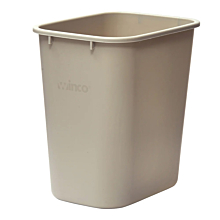 Winco PWR-28BE 28 Qt. Beige Rectangular Wastebasket