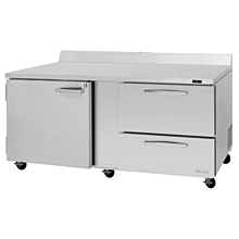 Turbo Air PWR-72-D2L-N Pro Series 72" Left-Hinged Door & 2 Right Drawer Worktop Refrigerator - 19 Cu. Ft.