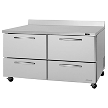 Turbo Air PWR-60-D4-N Pro Series 60" Four Drawer Worktop Refrigerator - 16 Cu. Ft.