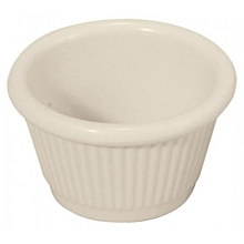 Winco RFM-1B 1-1/2 oz. Fluted Bone White Melamine Ramekin