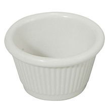 Winco RFM-1W 1-1/2 oz. Fluted White Melamine Ramekin
