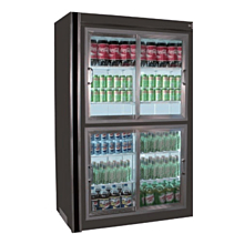 Universal RW-54-R 54” Stainless Steel Four Sliding Glass Door Remote Merchandiser Refrigerator
