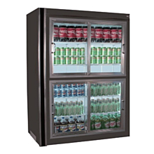 Universal RW-73-R 73” Stainless Steel Four Sliding Glass Door Remote Merchandiser Refrigerator