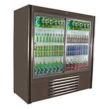 Universal RW-73-SC 73” Stainless Steel Two Sliding Glass Door Self-Contained Merchandiser Refrigerator