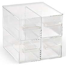 Vollrath SBB2X2 Cubic Acrylic Modular 2x2 Display Bin with 4 Drawers
