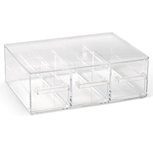 Vollrath SBB33 Cubic Acrylic Modular Display Bin with 1 Full-Size 3-Compartment Drawer