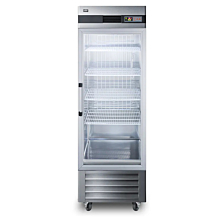 Summit SCR23SSG 28" Reach-In Stainless Steel Glass Swing Door Refrigerator - 23 Cu. Ft.