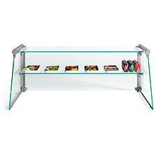 Custom Glass SGX36 36" Frameless Glass Sneeze Guard with Stainless Steel Tubing for Counter, Salad Bars, or Steam Tables