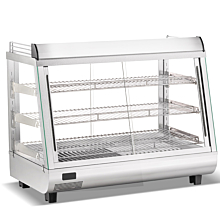 Marchia SHCC136 34" Stainless Steel Heated Countertop Display Front, Rear Doors