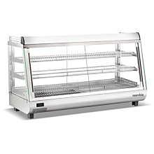 Marchia SHCC186 48" Stainless Steel Heated Countertop Display, Front, Rear Doors