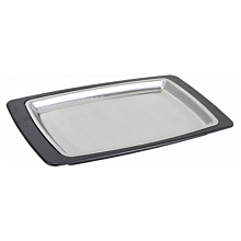 Winco SIZ-11BST Stainless Steel Rectangular Sizzling Platter with Bakelite Underliner