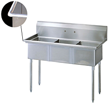  Economy 3 Compartment Utility Sink, 12
