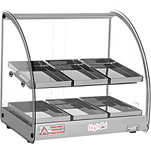 Skyfood FWD2-18G 18'' Food Warmer Display Case - Double Shelf - Gray