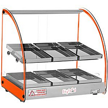 Skyfood FWD2-18O 18'' Food Warmer Display Case - Double Shelf - Orange