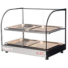 Skyfood FWDC2-22-4P 22'' Food Warmer Display Case - Double Shelf with 4 Pans