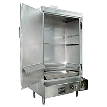 Town Food SM-24-L-STD-NG 24" Natural Gas Indoor Galvanized Steel Smokehouse with Left Door Hinge - 45,000 BTU