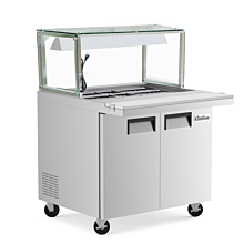 Coldline SMB36-LT 36" Refrigerated Salad Bar with Cutting Board and Lighted Sneeze Guard