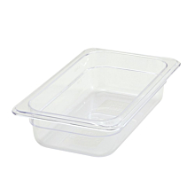 Winco SP7402 1/4 Size Clear Polycarbonate Food Pan - 2 1/2" Depth