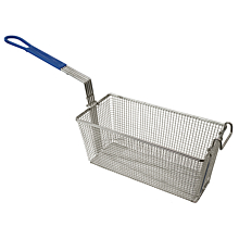 Standard Range Basket for SR Series 3 or 4 Tube Fryer, 25.6" x 6.5" x 5.9", Front Hook, Blue Handle