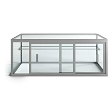 Custom Glass SSG60 60"  Salad Bar Glass Sneeze Guard with Sliding Rear Doors and Shelf, for Salad Bar and Sandich Prep Refrigerators
