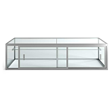 Custom Glass SSG84 84"  Salad Bar Glass Sneeze Guard with Sliding Rear Doors and Shelf, for Salad Bar and Sandich Prep Refrigerators