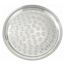 Winco STRS-14 Round Stainless Steel Swirl Service Tray