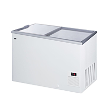 Summit NOVA35 43" Glass Flat Top White Ice Cream Chest Freezer - 11.7 Cu. Ft.