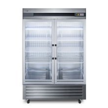 Summit SCR49SSG 55" Reach-In Stainless Steel Double Glass Swing Door Refrigerator - 49 Cu. Ft.