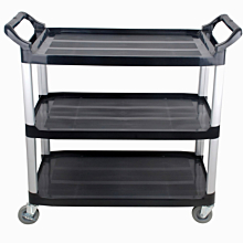 prepline-33-16-black-three-shelf-utility-trolley-cart