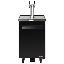 Turbo Air TBD-1SBD-N6 24" One Door Draft Beer Cooler Dispenser - 1 Tower, 2 Tap, Black