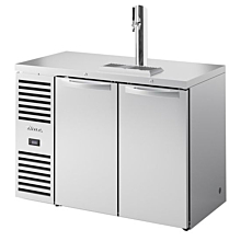 True TDR48-RISZ1-L-S-SS-1 48" Reach-In Two-Section Solid Door Stainless Steel Refrigerated Draft Bar Cooler with One Tap Column