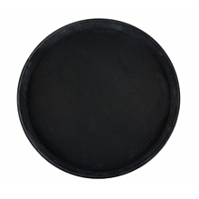 Winco TFG-16K Round 16" Black Non-Skid Serving Tray