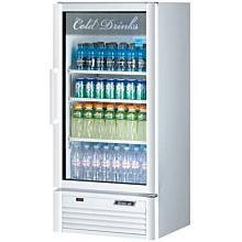 Turbo Air TGM-10SDW-N6 26" Glass Swing Door Super Deluxe White Merchandiser Refrigerator - 8 Cu. Ft.