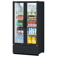 Turbo Air TGM-35SDHB-N Super Deluxe Series 40" Black Two Glass Swing Door Refrigerated Merchandiser - 32 Cu. Ft.