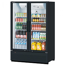Turbo Air TGM-47SDHB-N Super Deluxe Series 51" Black Two Glass Swing Door Refrigerated Merchandiser - 44 Cu. Ft.