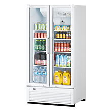 Turbo Air TGM-35SDHW-N Super Deluxe Series 40" White Two Glass Swing Door Refrigerated Merchandiser - 32 Cu. Ft.