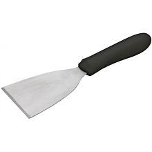 Winco TKP-32 9" Stainless Steel Scraper with Black Ergo Handle