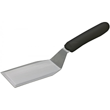 Winco TKP-61 Offset Hamburger Turner with Black Polypropylene Handle