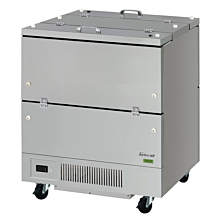 Turbo Air TMKC-34-2-SS-N6 Super Deluxe Series 34" Stainless Steel Dual Sided Access Milk Cooler - 12 Cu. Ft. - 8 Crates