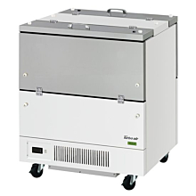 Turbo Air TMKC-34-2-WS-N6 Super Deluxe Series 34" White Dual Sided Access Milk Cooler - 12 Cu. Ft. - 8 Crates