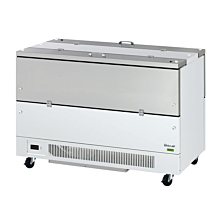 Turbo Air TMKC-58-2-WS-N6 Super Deluxe Series 58" White Dual Sided Access Milk Cooler - 22 Cu. Ft. - 16 Crates