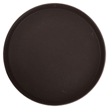 Winco TRH-11 11" Easy-Hold Brown Rubber Lined Plastic Tray