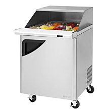 Turbo Air TST-28SD-12-N-SL Super Deluxe Series 27" Slide Back Lid Mega Top Prep Tablew/ 12-Pan Top - 8 Cu. Ft.