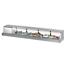 Turbo Air SAK-70L-N 71" Stainless Steel Refrigerated Sushi Display Case - Left Side Compressor - 2.1 Cu. Ft.