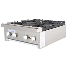 Turbo Air Radiance TAHP-24-4-NG 24" Natural Gas 4 Burner Manual Control Countertop Hot Plate - 128,000 BTU