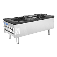 Turbo Air Radiance TASP-18S-D-NG 18" Natural Gas Countertop Lower Height 1 Burner Stock Pot Range - 79,000 BTU