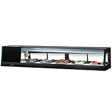 Turbo Air SAS-70L-N 70" Black Refrigerated Sushi Display Case - Left Side Compressor - 2.3 Cu. Ft.
