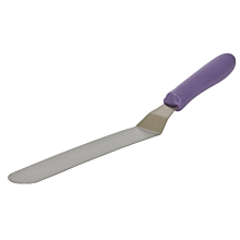 Winco TWPO-9P  8-1/2" Allergen Free Purple Handle Stainless Steel Offset Spatula